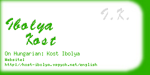 ibolya kost business card